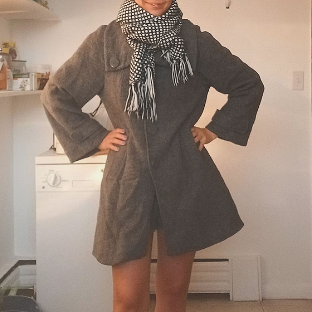 ⚡️SALE⚡️H&M Gray Wool Coat - Picture 3 of 11